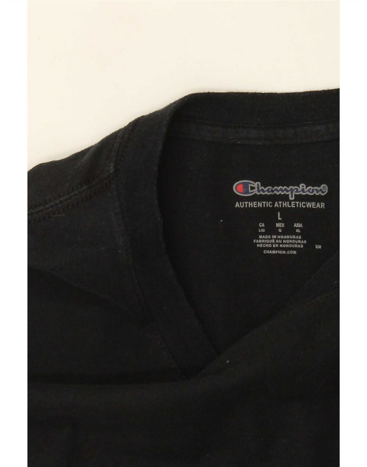 Champion Herren-Top, langärmelig, Größe L, Schwarz
