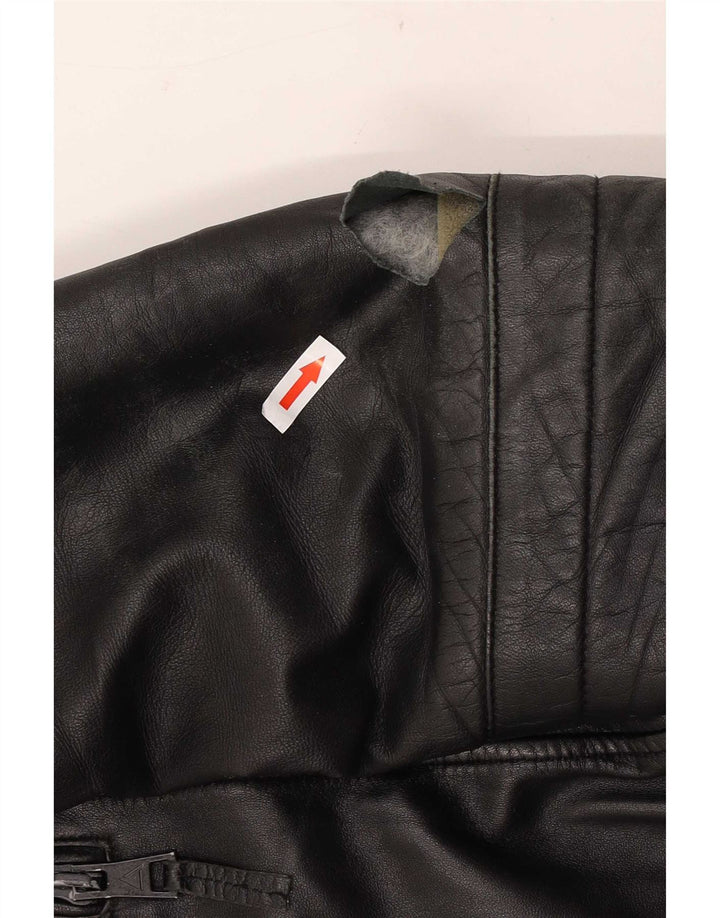Infinity Herren Leder Bikerjacke UK 40 Large Schwarz