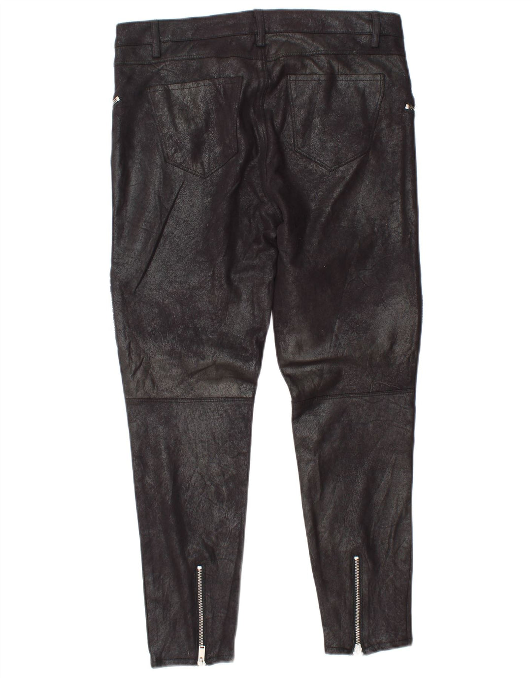 Zara Damen Skinny-Cropped-Hose, Größe L, W30, L27, Schwarz, Polyester