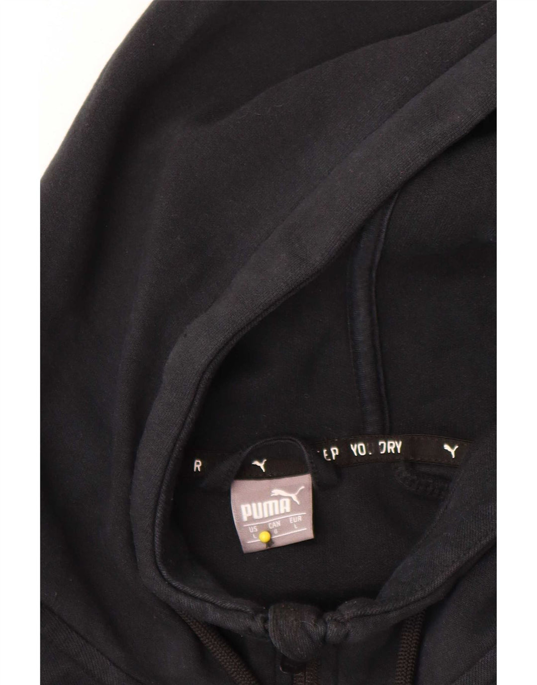 Puma Herren-Kapuzenpullover mit Reißverschluss, groß, schwarze Baumwolle