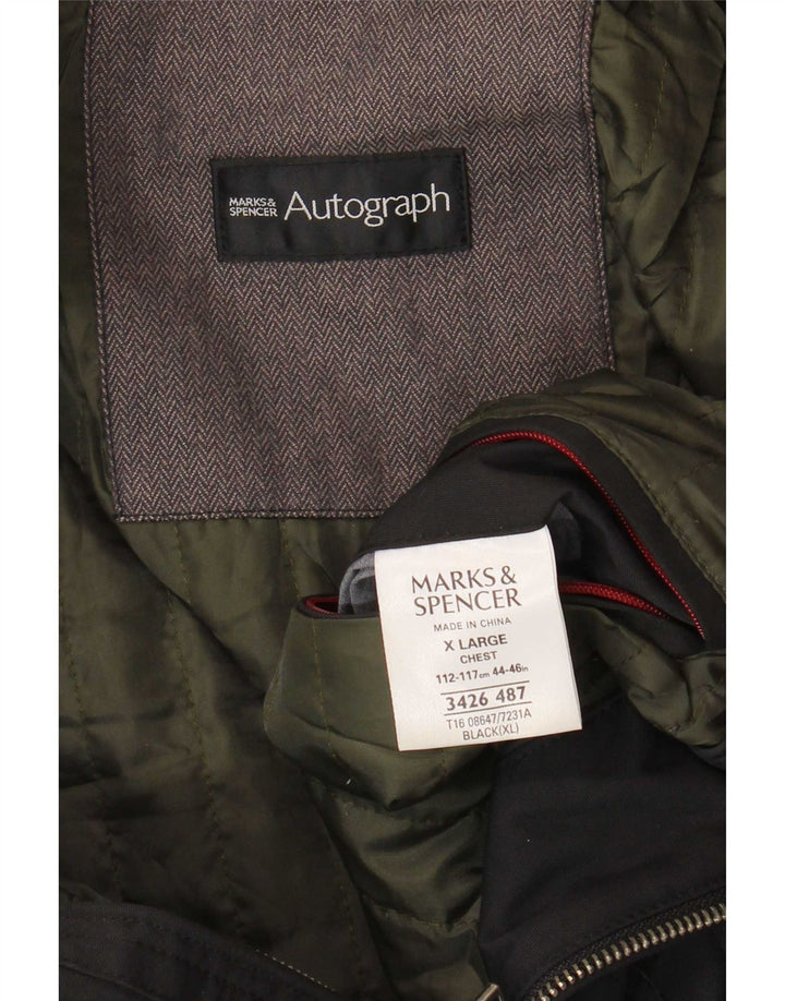 Marks & Spencer Herren Autograph Bomberjacke UK 42 XL Schwarz Polyamid
