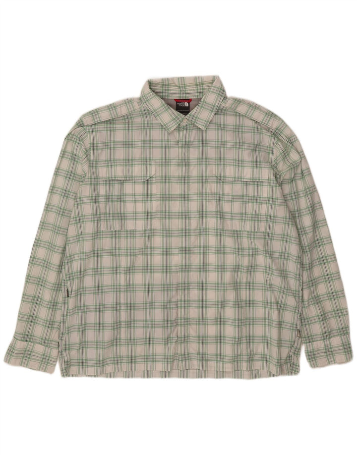 The North Face Herren-Militärhemd 2XL, weiß kariertes Nylon