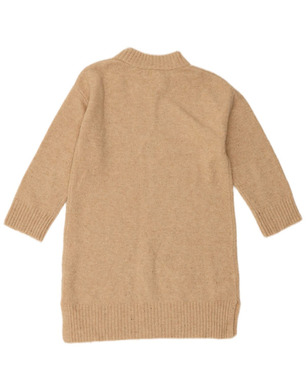 Zara Mädchen-Pulloverkleid mit 3/4-Ärmeln, 8–9 Jahre, Beige, Acryl