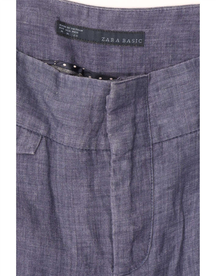 Zara Damen Chino-Hose mit Pegged, Größe M, W28, L28, Marineblau