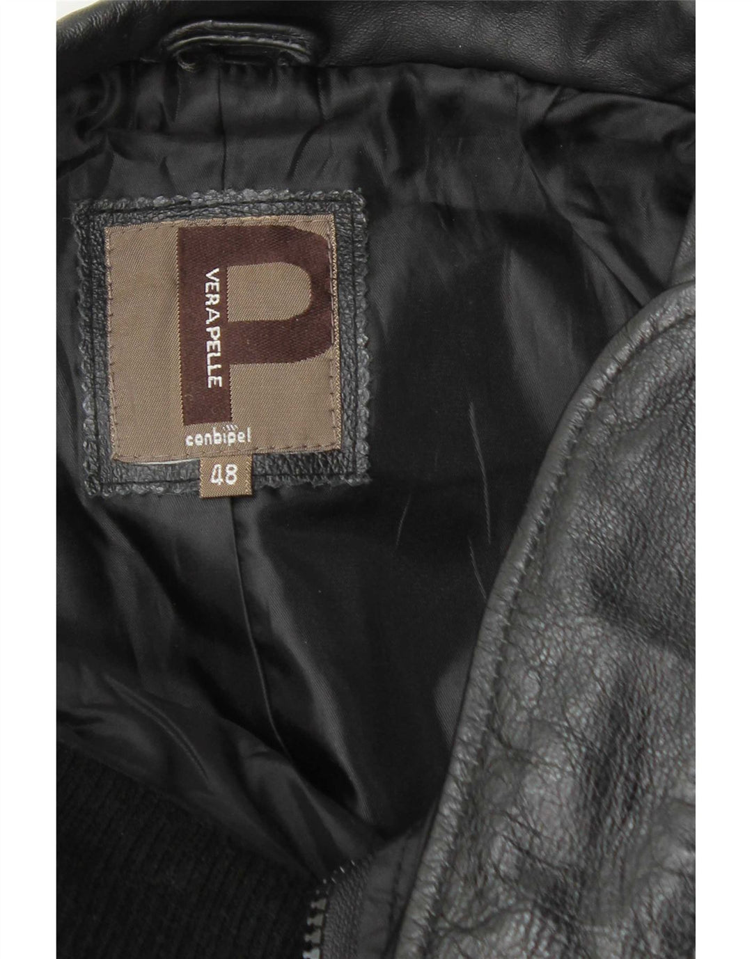 Conbipel Herren Lederjacke IT 48 Mittelschwarzes Leder