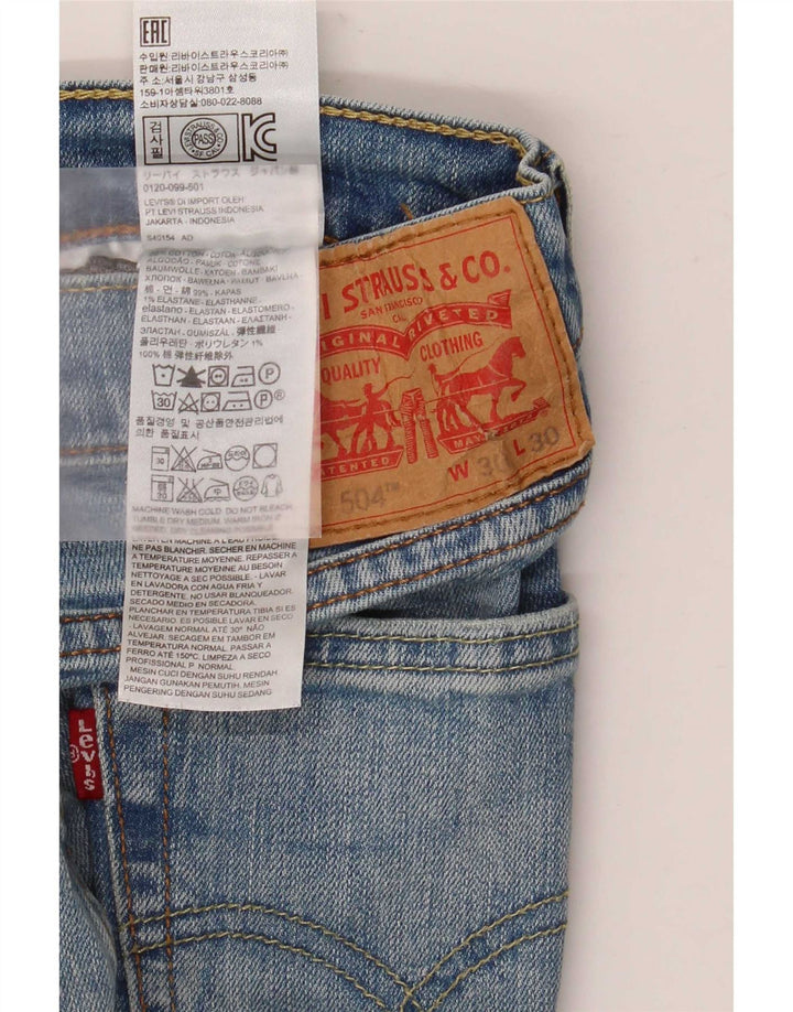 Levi's Herren 504 Straight Jeans W30 L30 Blaue Baumwolle