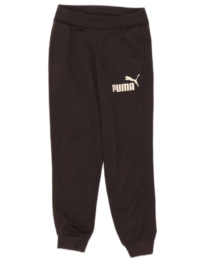 Puma Jungen-Trainingsanzug mit Grafik, Jogginghose, 9–10 Jahre, schwarzes Polyester