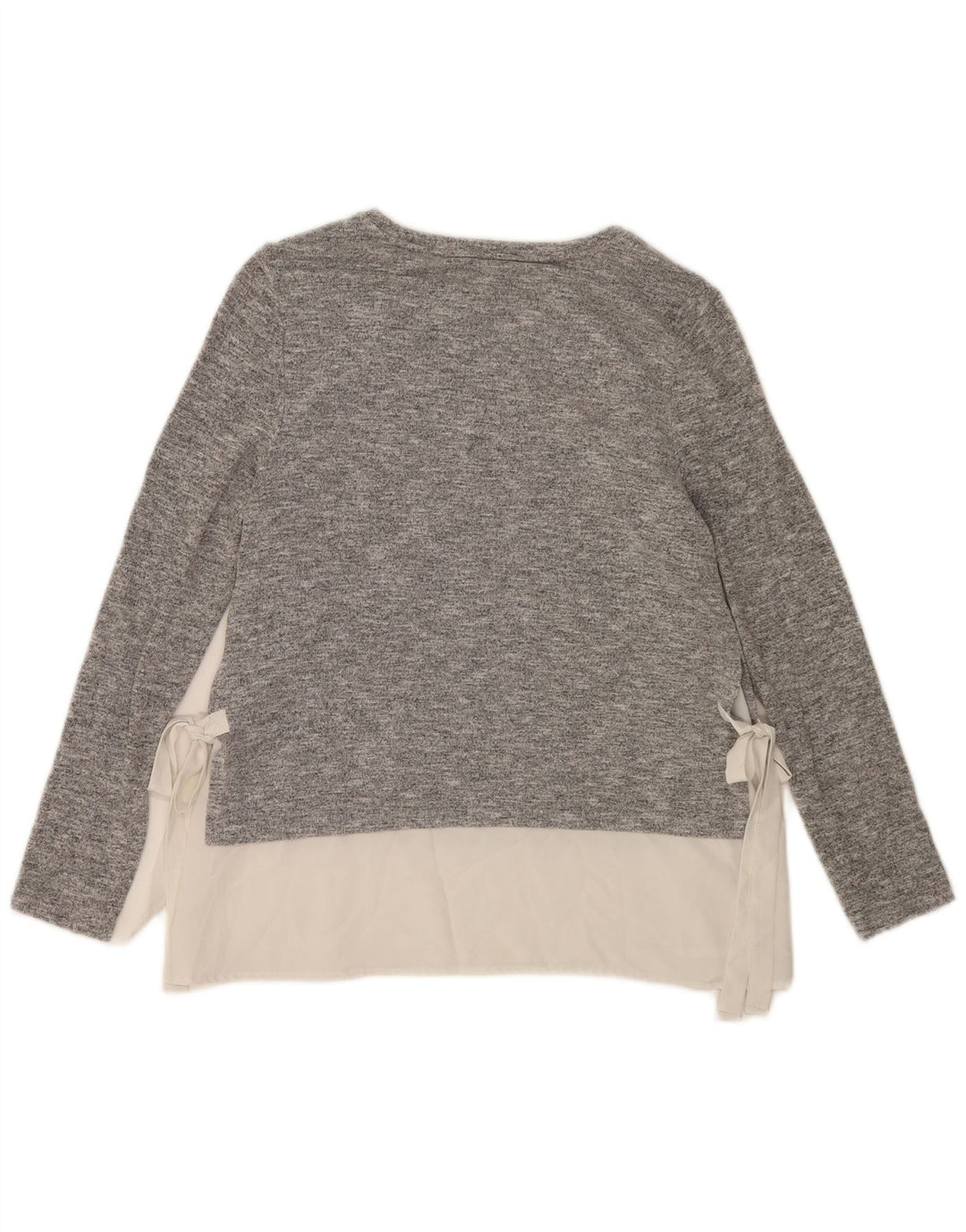 Oasis Damen Top Langarm UK 12 Mittelgrau meliert Viskose