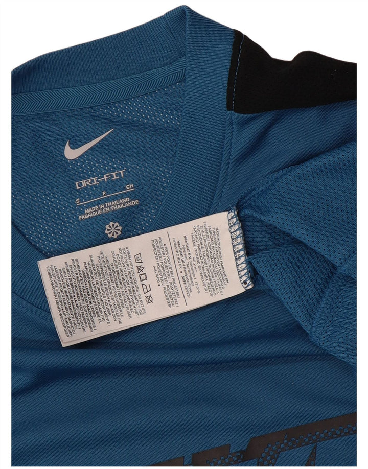 NIKE Herren Dri Fit Grafik-T-Shirt-Oberteil, kleines blaues Farbblock-Polyester