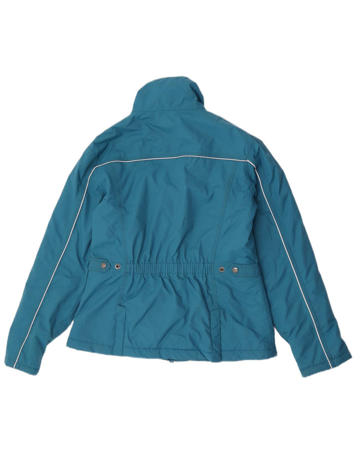 Vintage Damen Windjacke UK 14 Mittelblaues Nylon