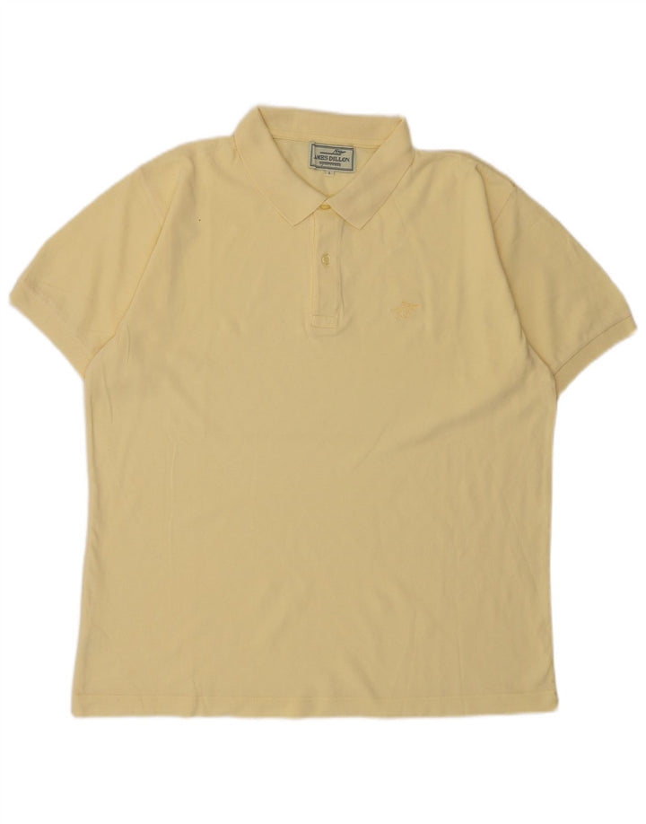 James Dillon Herren-Poloshirt, groß, gelbe Baumwolle