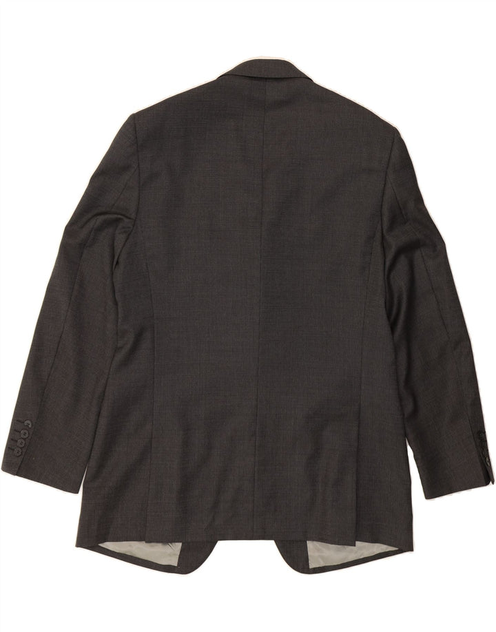 MARKS & SPENCER Mens 3 Button Blazer Jacket UK 42 XL Grey Wool Vintage Marks & Spencer and Second-Hand Marks & Spencer from Messina Hembry 