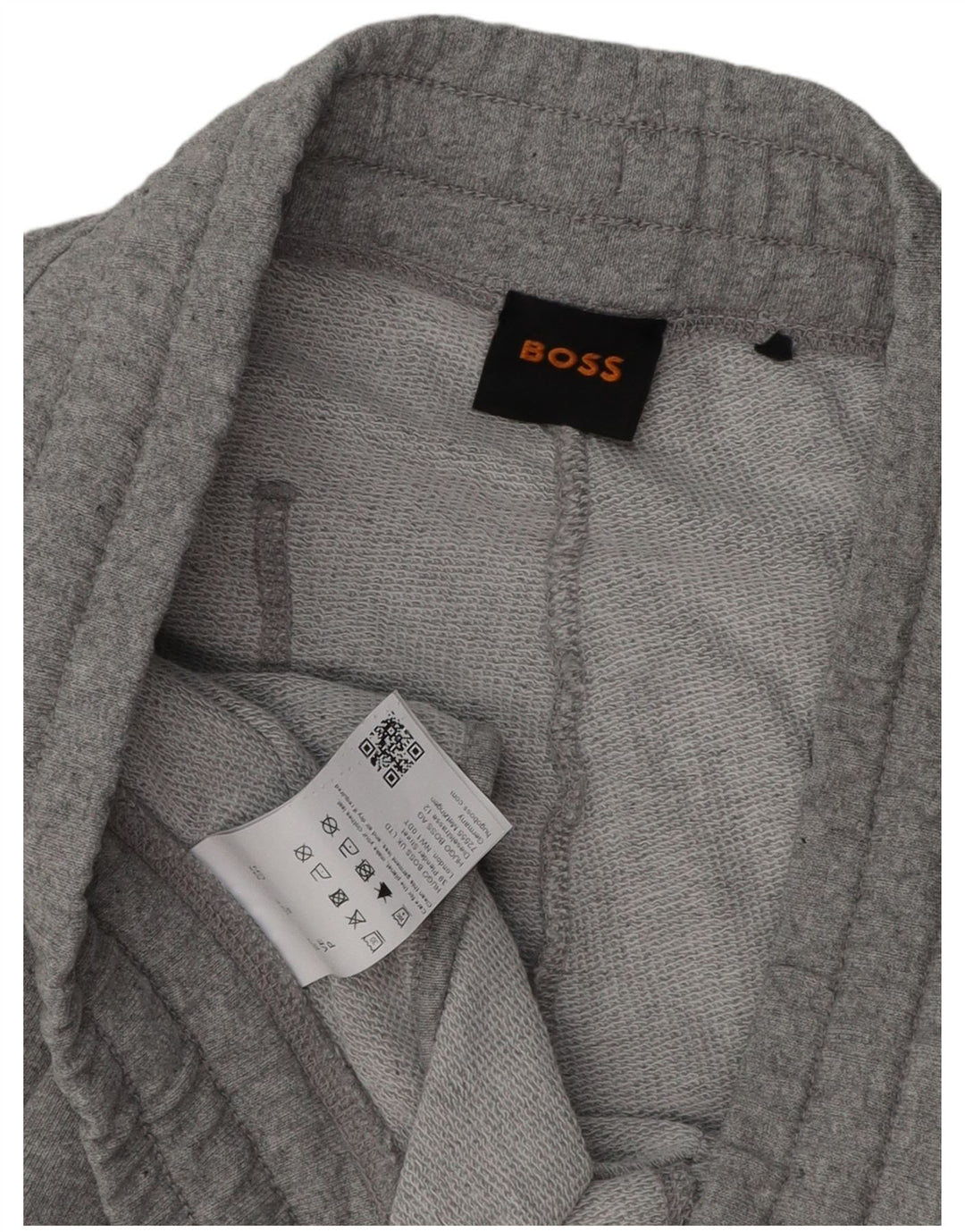 HUGO BOSS Herren-Trainingshose, Jogginghose, klein, graue Baumwolle