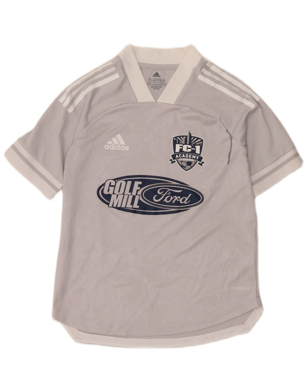 Adidas Jungen Aeroready Graphic T-Shirt Top 13-14 Jahre Graues Polyester