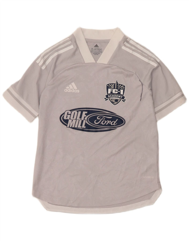 Adidas Jungen Aeroready Graphic T-Shirt Top 13-14 Jahre Graues Polyester