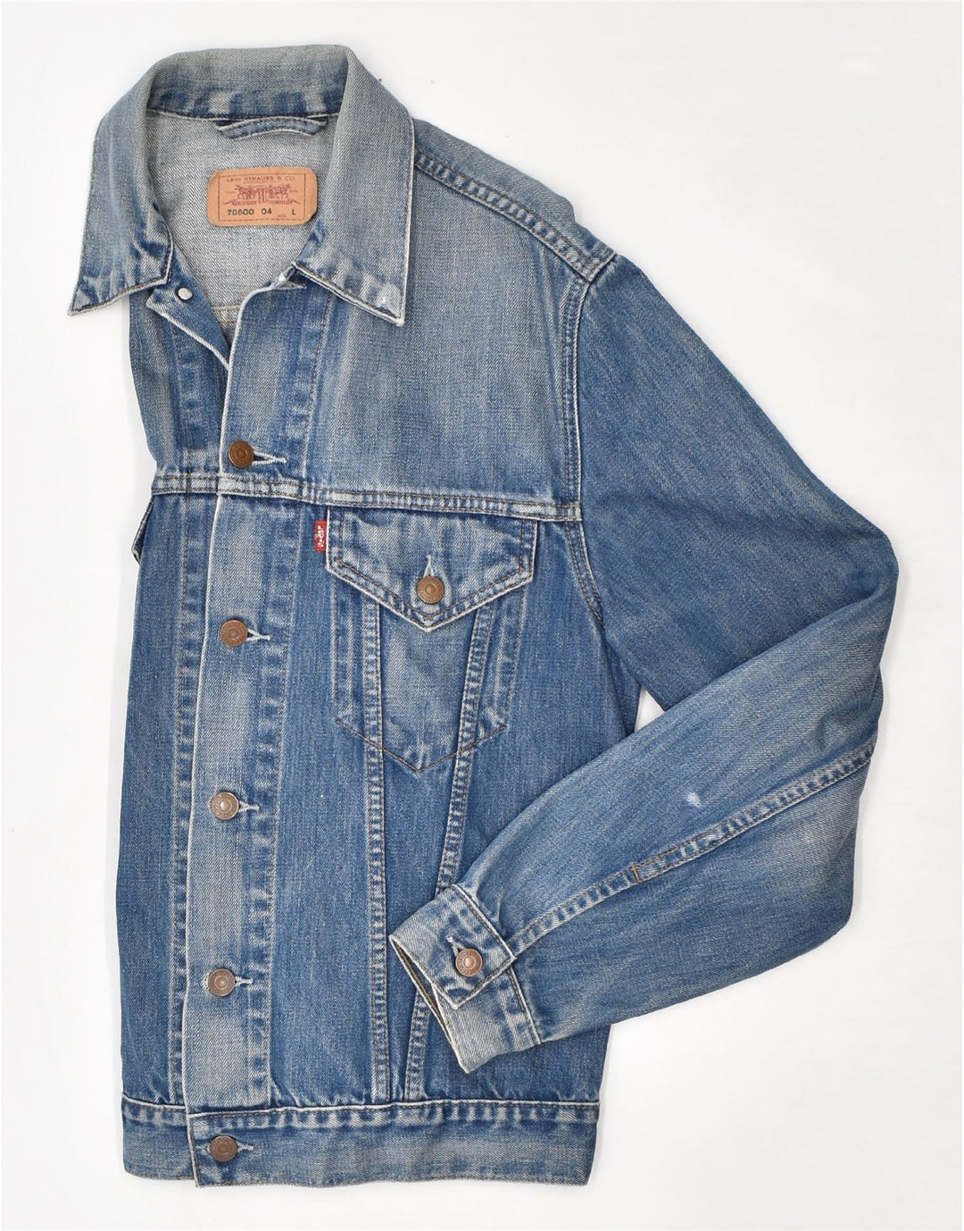 LEVI'S Damen Jeansjacke UK 14 Große blaue Baumwolle