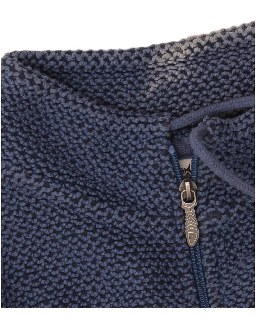 WEIRD FISH Herren-Sweatshirt mit Reißverschluss am Hals, klein, aus blauer Baumwolle