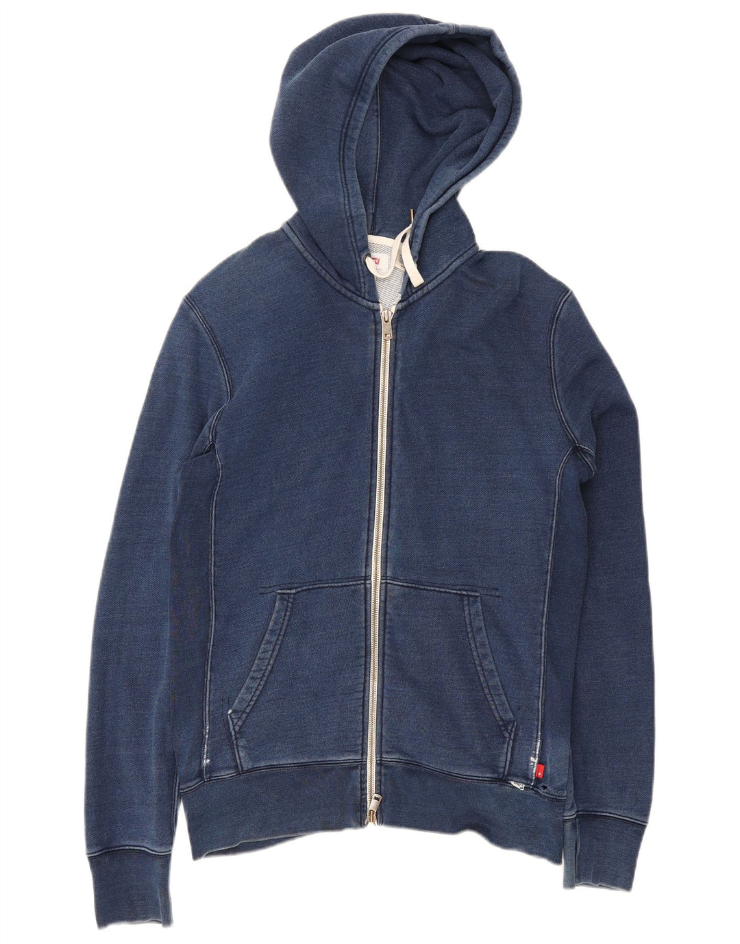Levi's Herren-Kapuzenpullover mit normaler Passform und Reißverschluss, klein, aus blauer Baumwolle