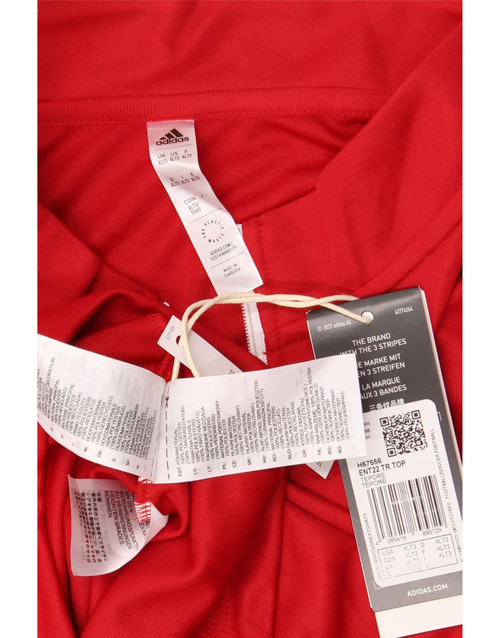 Adidas Herren Aeroready Zip Neck Pullover Trainingsanzug Top XL Rot Polyester