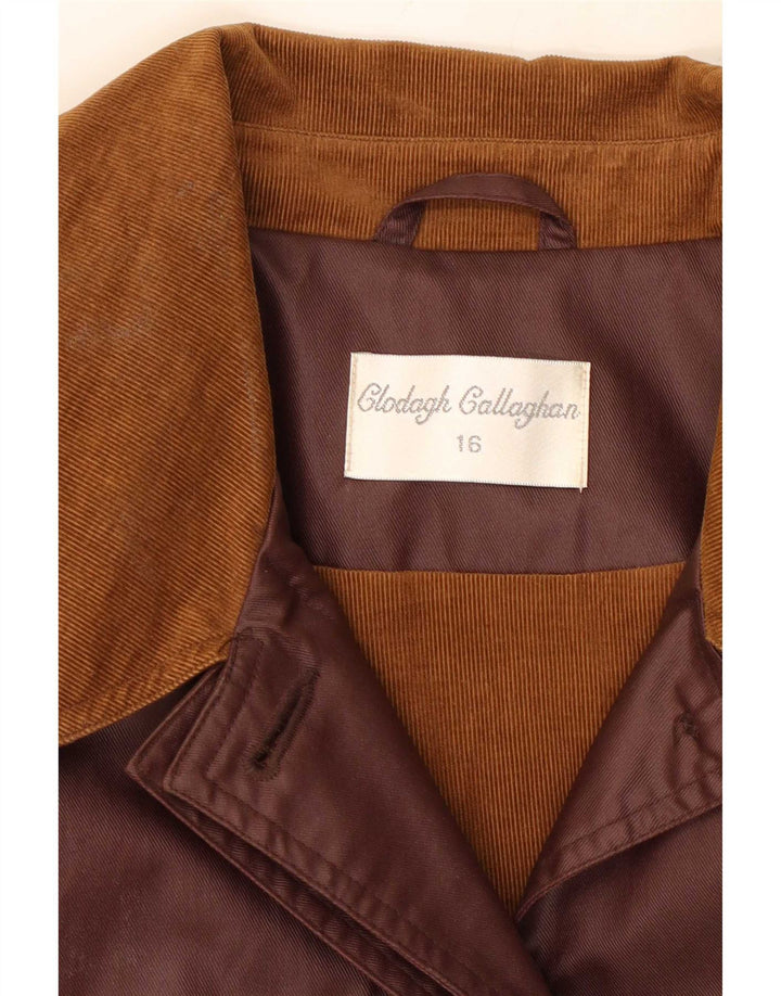 Clodagh Callaghan Damen Trenchcoat UK 16 Large Brown Polyester