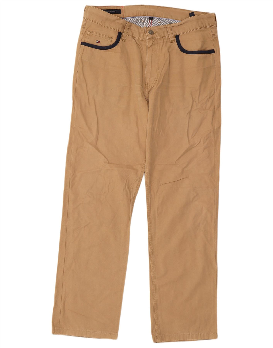 TOMMY HILFIGER Herren gerade Freizeithose W33 L29 Beige Baumwolle