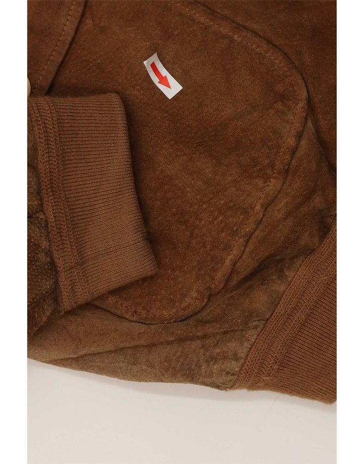 Essebi Herren Wildleder Bomberjacke IT 54 2XL Braunes Leder
