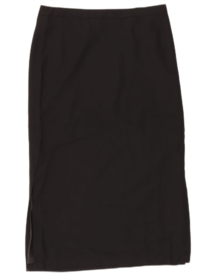 Marks & Spencer Damen Maxirock UK 16 Large W34 Schwarz Polyester