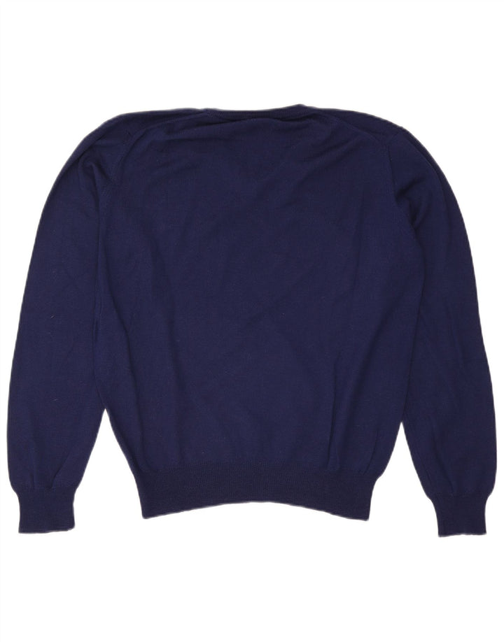 Brooksfield Herren-Pullover mit V-Ausschnitt, IT 46, kleine marineblaue Wolle