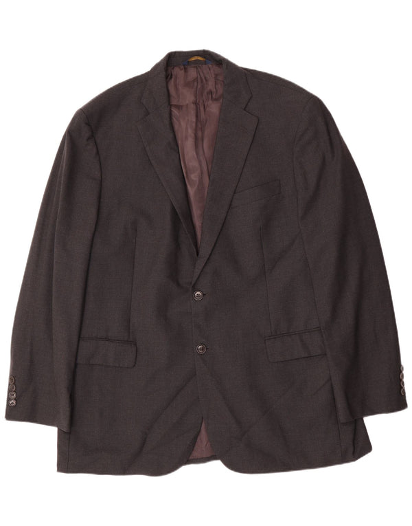 Brooks Brothers Herren Longline 2-Knopf-Blazerjacke UK 46 3XL Graue Wolle