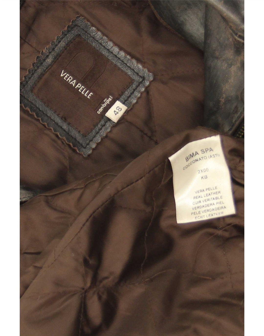 Conbipel Damen Ledermantel IT 48 XL Schwarzes Leder