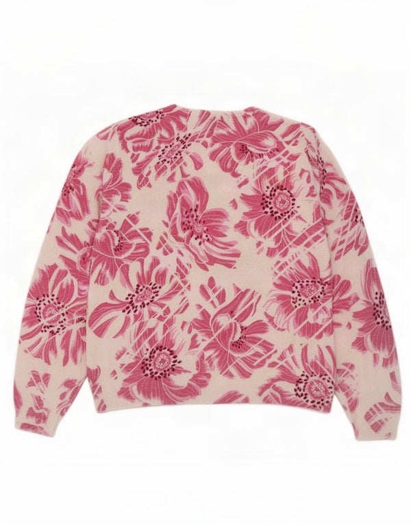 Marks & Spencer Damen-Cardigan-Pullover UK 18 XL Mehrfarbig mit Blumenmuster