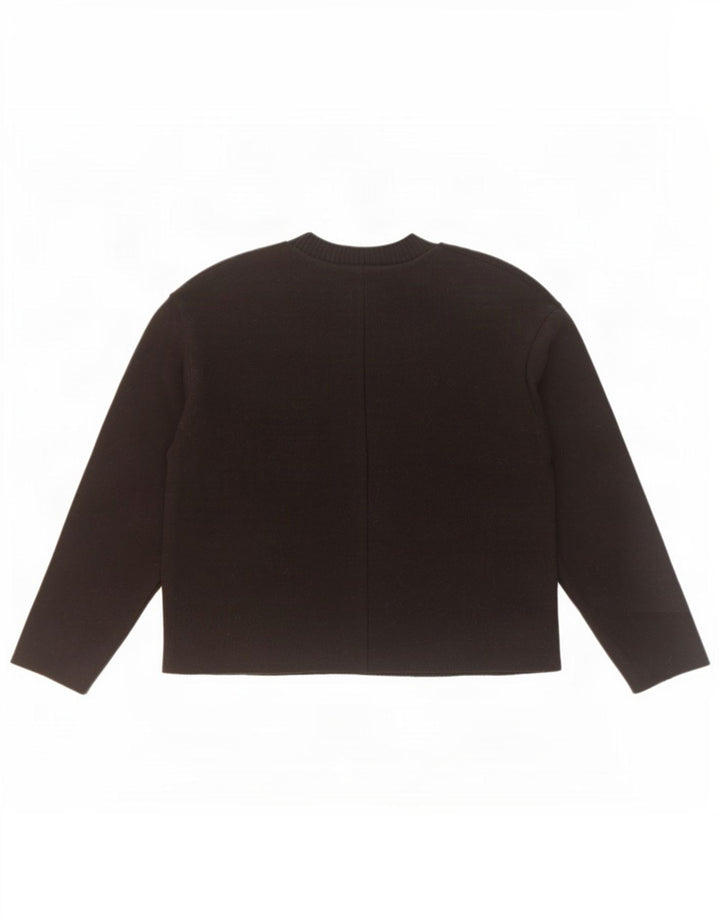 Zara Damen-Pullover, übergroß, Rundhalsausschnitt, Gr. 10, Größe S, Schwarz, Polyester