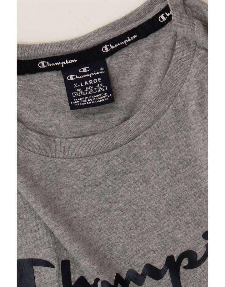 Champion Herren Grafik T-Shirt Top XL Grau
