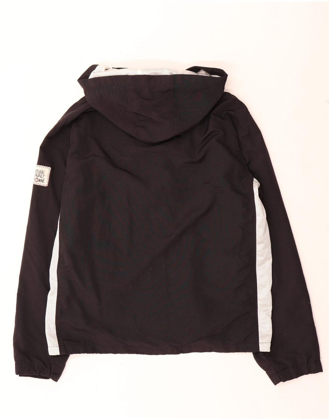 Murphy & Nye Herren-Regenjacke mit grafischer Kapuze, UK 40, Größe L, Schwarz, Farbblock