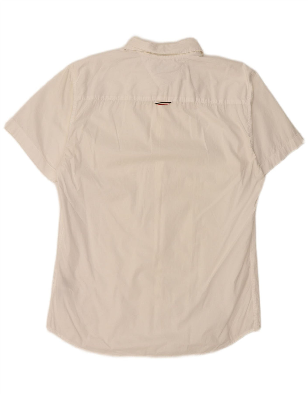 Tommy Hilfiger Herren Kurzarm-Slim-Fit-Hemd aus mittelweißer Baumwolle