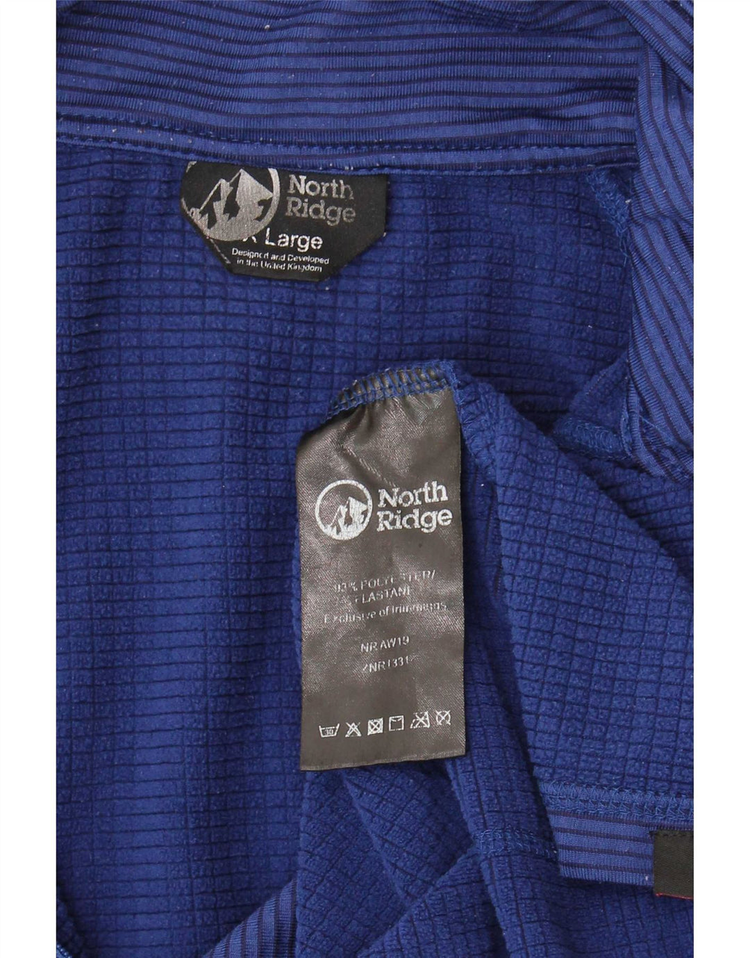 North Ridge Herren-Pullover-Trainingsanzugoberteil mit Reißverschluss und Halsausschnitt, groß, blau gestreift