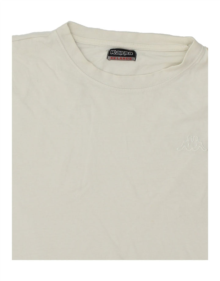 KAPPA Mens T-Shirt Top 2XL White Cotton Vintage Kappa and Second-Hand Kappa from Messina Hembry 