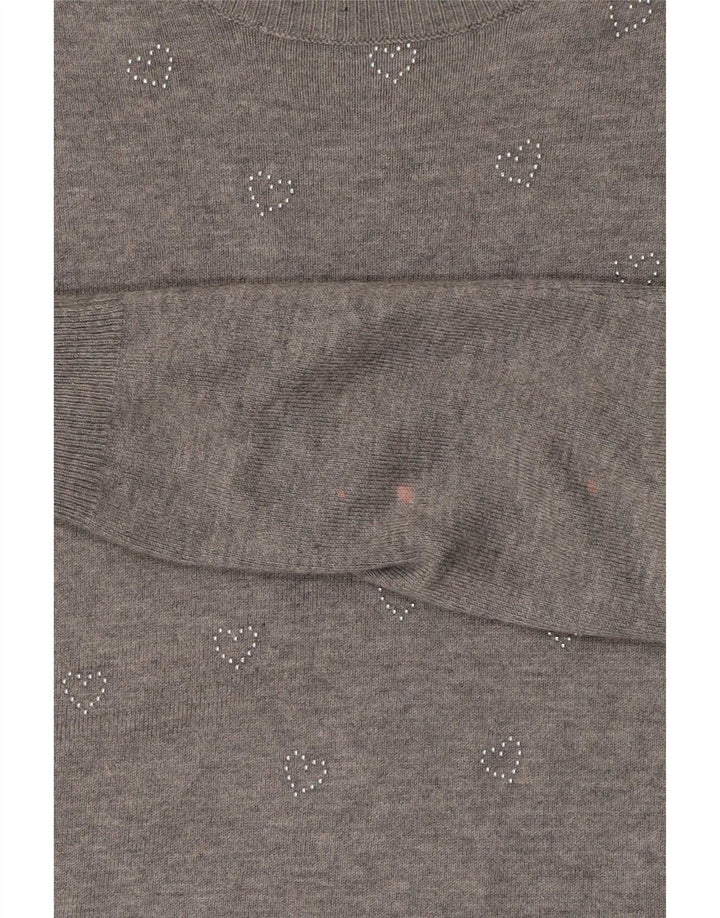 Marks & Spencer Damen-Pullover mit U-Boot-Ausschnitt, Gr. 10, Größe S, Grau meliert