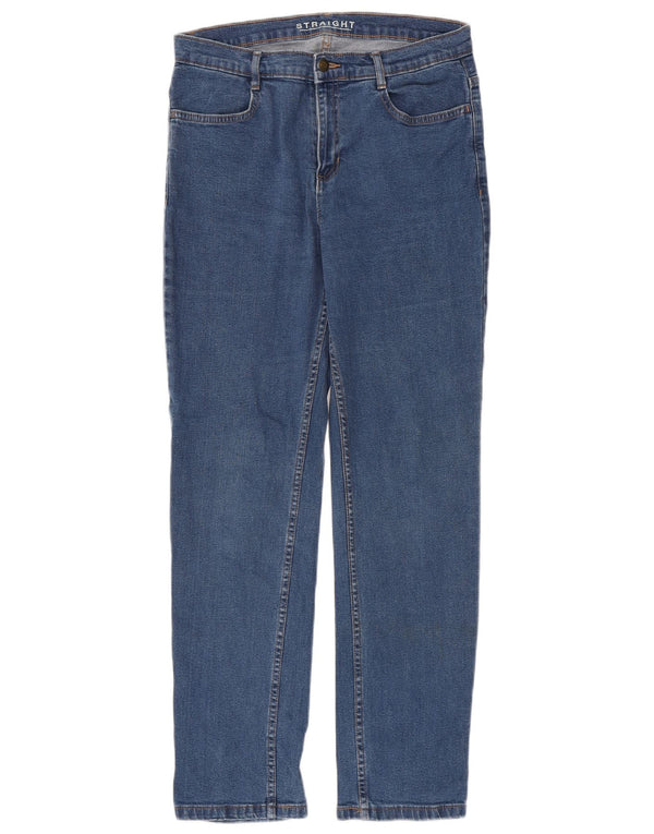 Marks & Spencer Damen Straight Jeans UK 12 Medium W30 L30 Blaue Baumwolle