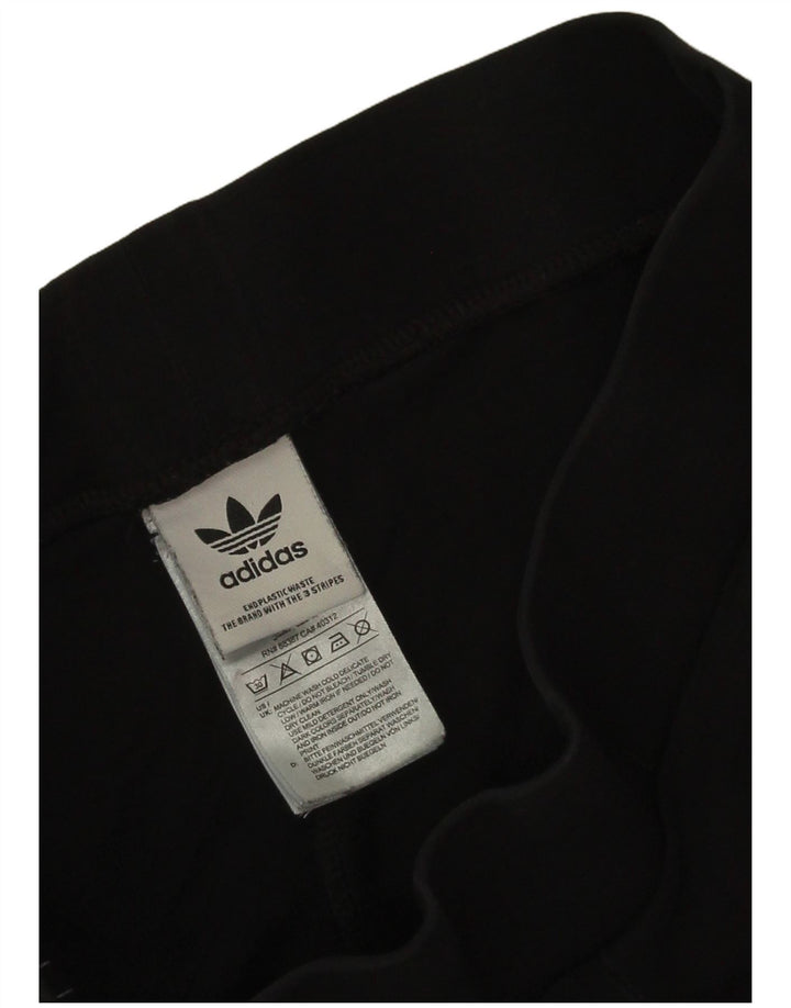 Adidas Damen Leggings UK 8 Small Schwarz Baumwolle