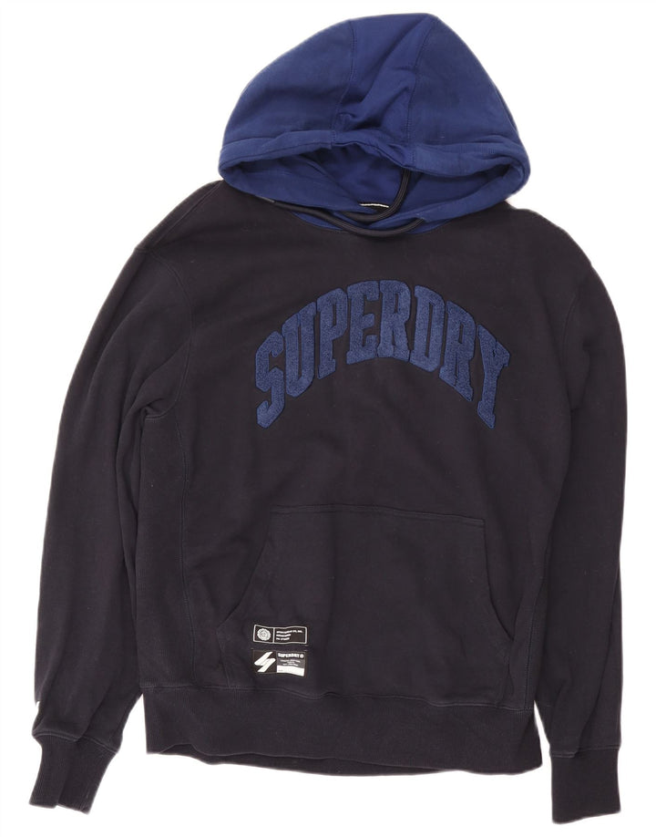 Superdry Herren Grafik-Hoodie-Pullover XL aus marineblauer Baumwolle