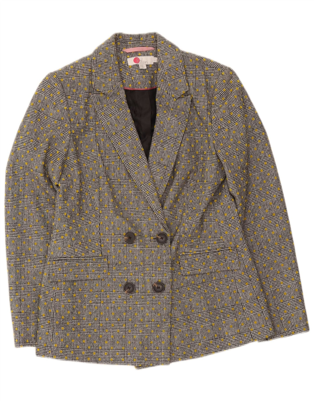 Boden Zweireihiger Blazer für Damen, UK 10, Größe S, grau gefleckte Wolle