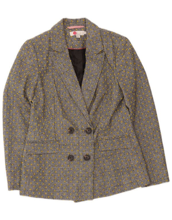 Boden Zweireihiger Blazer für Damen, UK 10, Größe S, grau gefleckte Wolle