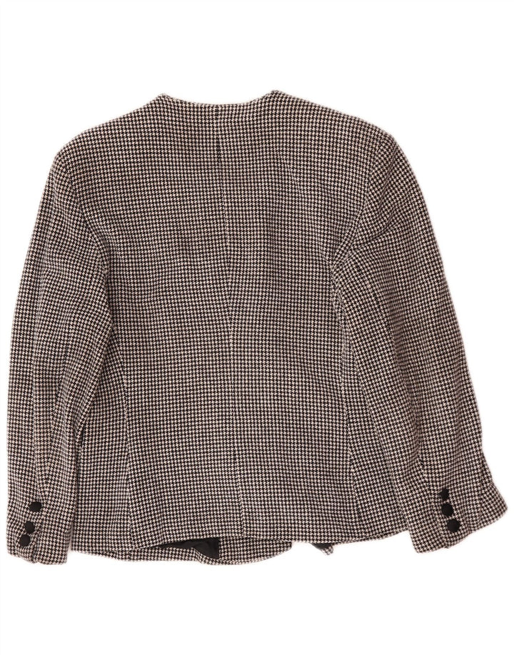 Vintage Damen Zweireiher Blazer Jacke UK 14 Medium Black Houndstooth