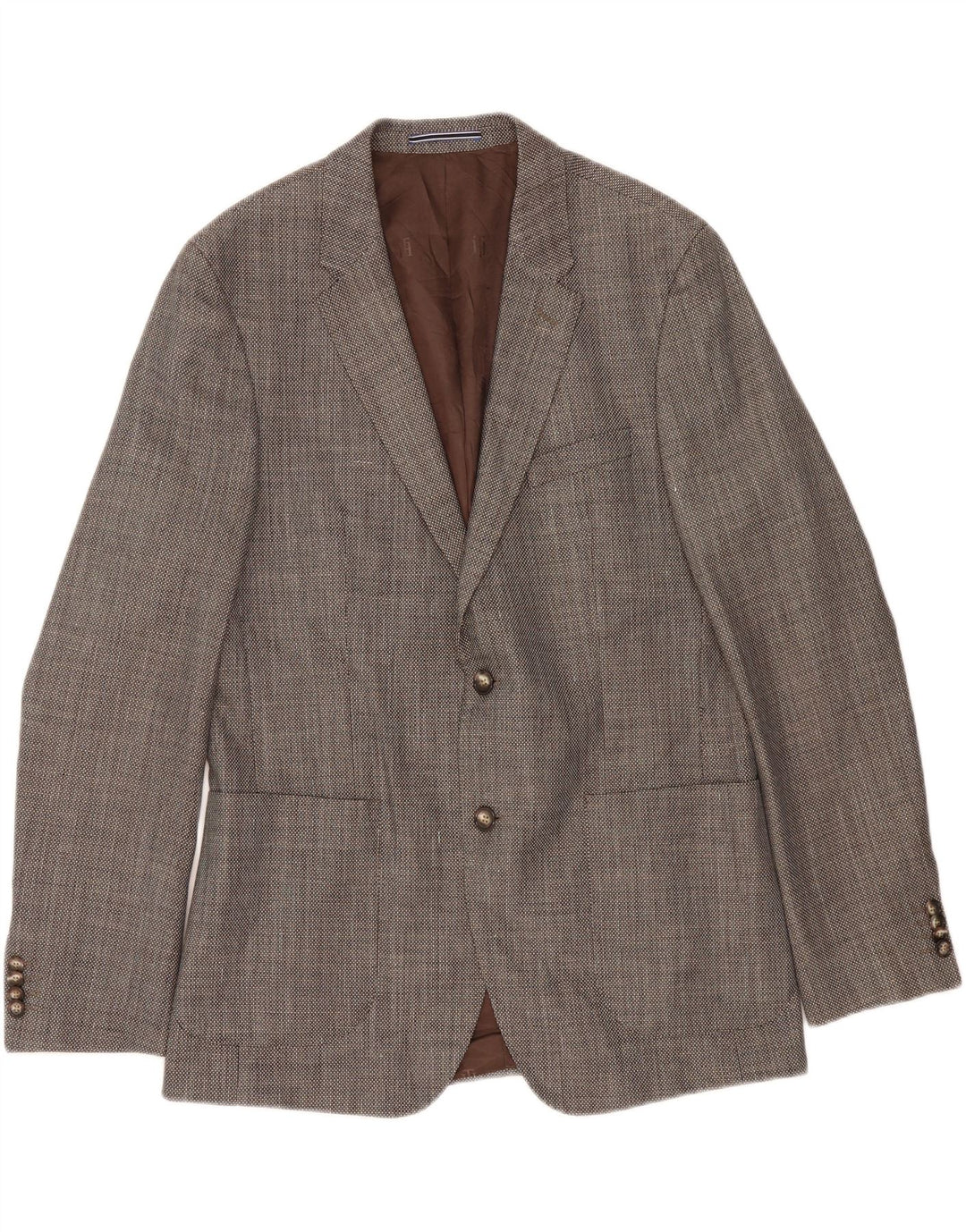 TOMMY HILFIGER Herren maßgeschneiderte 2-Knopf-Blazerjacke IT 52 XL graue Wolle
