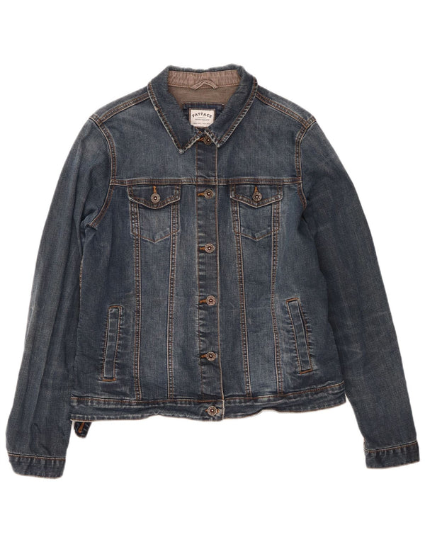 Fat Face Damen Jeansjacke UK 14 Mittelblaue Baumwolle
