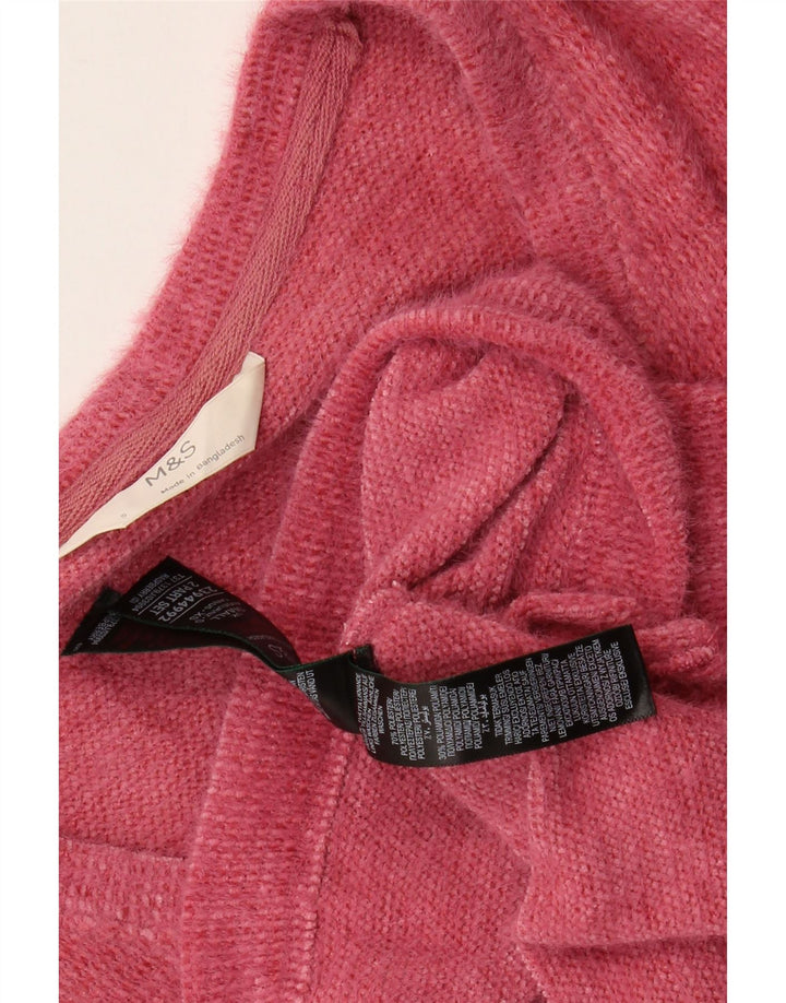 Marks & Spencer Damen Crop Pullover mit V-Ausschnitt, UK 10, Größe S, Rosa