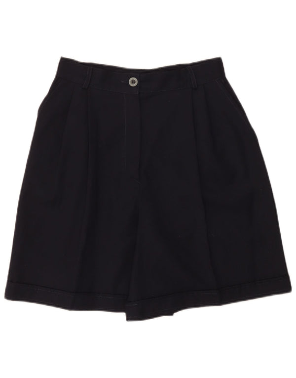 Vintage Damen Chino-Shorts mit hoher Taille, Größe IT 44, Medium W26, schwarze Wolle