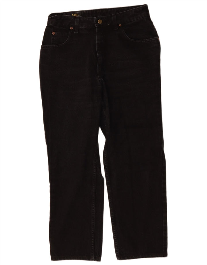 Lee Damen Straight Jeans W29 L26 Schwarze Baumwolle