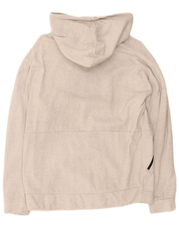 Adidas Damen Zip Hoodie Pullover UK 16/18 Große grau melierte Baumwolle